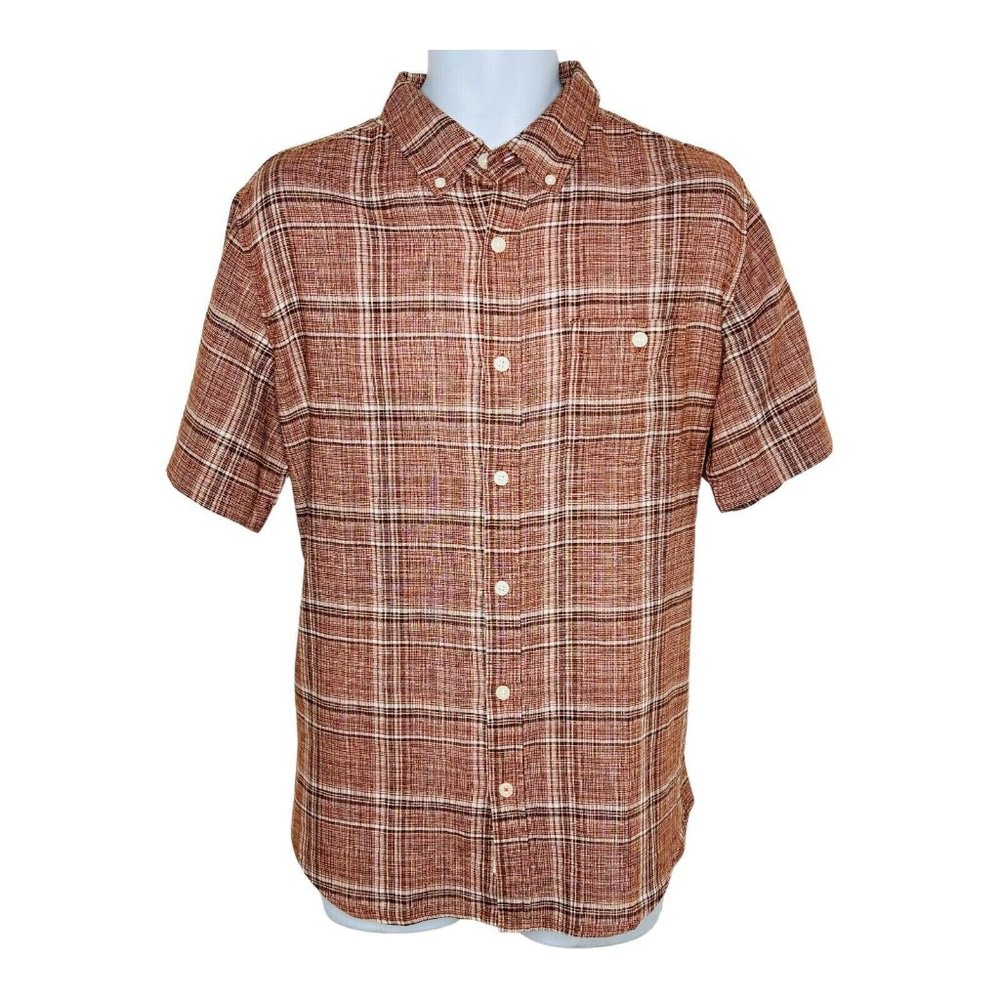 NWoT Weatherproof Men's Easy Care Performance Shirt Short Sleeve Sz L $55 8D013